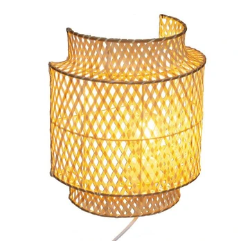 Table lamp BOHO LIBY, bamboo lampshade, 28 cm