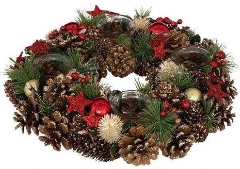 Advento vainikas, žvakidė 4 žvakėms, Ø 34 cm