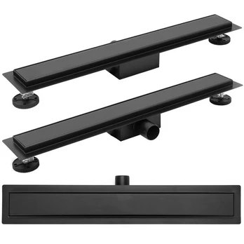 Dušo latakas Rea Neo Pure Black Mat, 50 cm