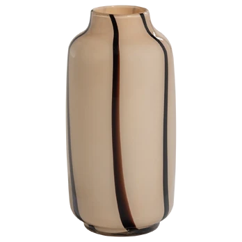 SELENA VASE GLASS NATURAL WITH STRIPE BROWN