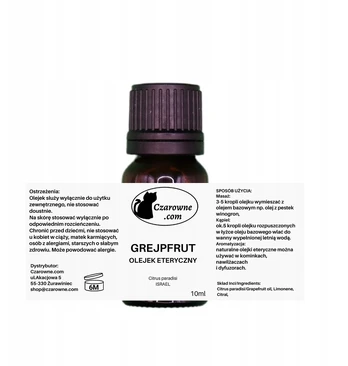 Natūralus, grynas eterinis greipfrutų aliejus 10ml aromaterapijai