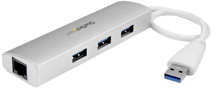 StarTech 3PT PORTABLE USB 3.0 HUB + GBE/IN