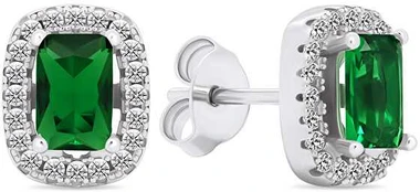 Brilio Silver Sparkling sidabrinis earrings with zircons EA578WG
