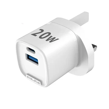 „Evelatus Evelatus QuickVolt“ adapteris, 20 W, JK / HK, baltas