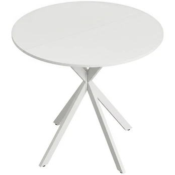 Valgomojo stalas, apvalus, baltas, Ø 80 × 75 cm