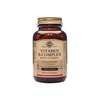 Solgar vitamino B kompleksas su vitamino C tabletėmis – 100 vnt