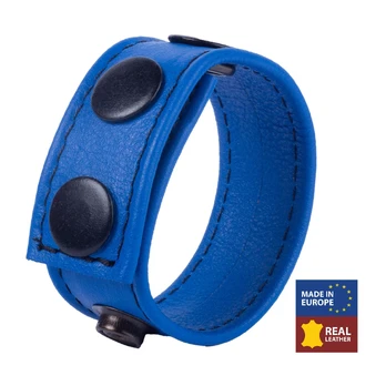 Cocky Adjustable Leather Intimate Ring Blue 2.5 cm Genuine Leather
