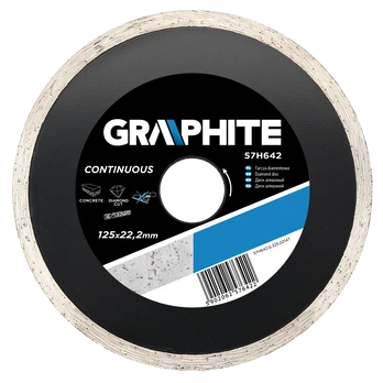 Deimantinis pjovimo diskas glazūrai GRAPHITE 57H646 230 x 22 mm, lygus.