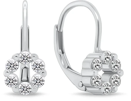 Brilio Silver Sidabrinis dangle earrings with cubic zirconia EA1278W