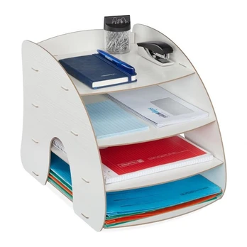 Rašymo priemonių ir dokumentų organizatorius 27x25,5x34,5 cm., baltos spalvos