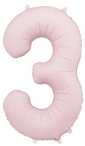 PartyDeco Balon fol.Cyfra 3 86cm j.róż 76150