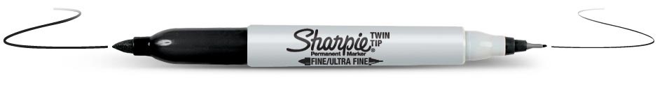 Markeris „Sharpie" TWIN TIP juod. sp.