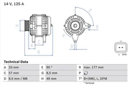 BOSCH 0 986 080 270 Kintamosios srovės generatorius