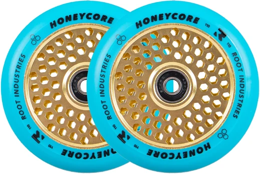 Root Limited Honeycore Pro Scooter Wheels (Blue/Yellow)