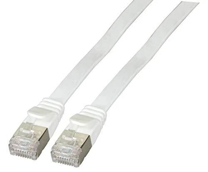 EFB RJ45 Flachpatchkabel U/FTP, Cat.6A, PVC, 1,5m, baltas