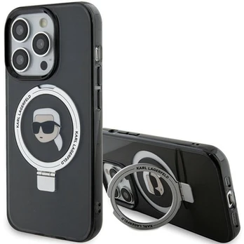 Karl Lagerfeld Ring Stand Karl Head MagSafe Back Case for Apple iPhone 15 Pro