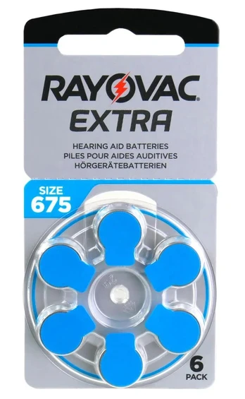 Elementai klausos aparatams RAYOVAC Extra, 675 PR44, 6 vnt.