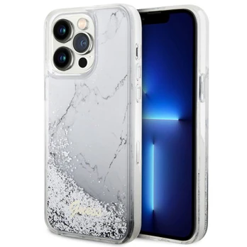 Dėklas Guess Liquid Glitter Marble GUHCP14XLCSGSGH iPhone 14 Pro Max Baltas
