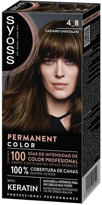 Syoss PERMANENT COLOR #4.8-Castaño Chocolate 1 u