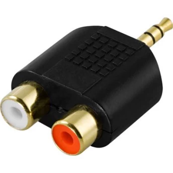 Inline Adapteris DELTACO 3.5mm M - 2xRCA F / AA-25