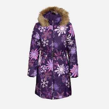 Huppa Mergaičių žieminis paltas YACARANDA, dark lilac pattern