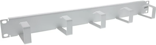 InLine® 19" Cable management panel, 5 small brackets, RAL7035, pilkas