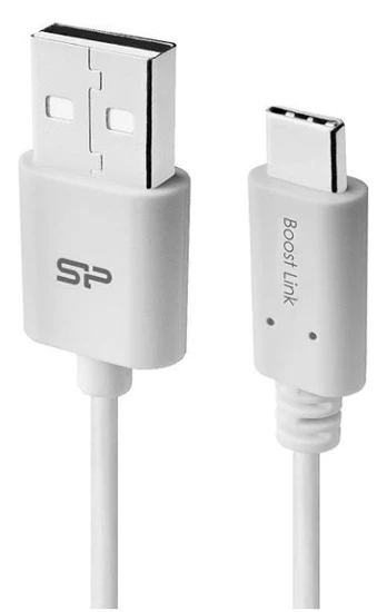 Laidas Silicon Power, USB Type C/USB/USB Type-C male, balta