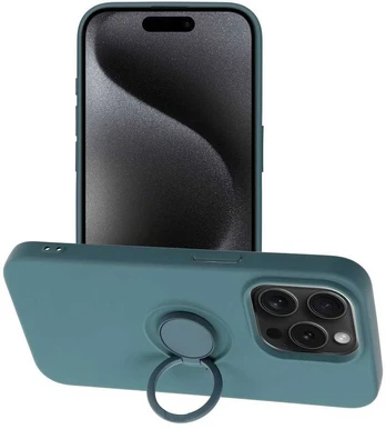 Dėklas Oem SILICONE RING Case for IPHONE 15 PRO žalias