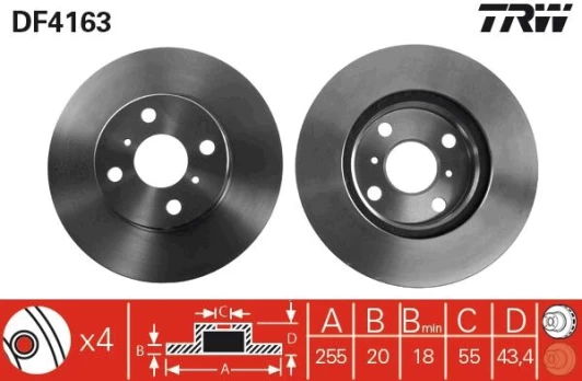 TRW DF4163 Brake Disc
