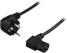 DELTACO grounded appliance cable for connection between unit and wall socket, angled CEE 7/7 to angl kaina