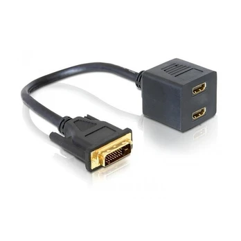 DELOCK Adaptor DVI25 plug to DVI25 + HDMI jack