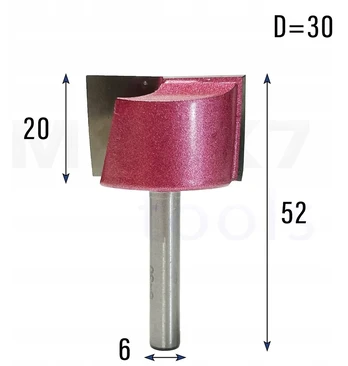 Cnc tiesus medienos frezas 2p 6*30*20 Vhm (huhao)