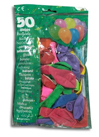 Balionas ovalūs, įvairių spalvų, 50 vnt.