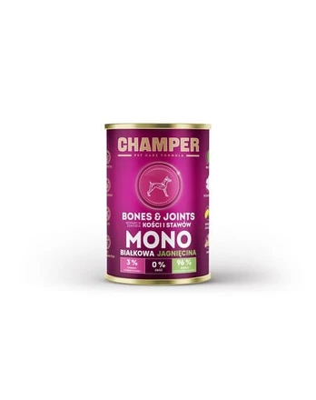 CHAMPER Bones Joints Jagnięcina monobiałkowa karma dla psa 400 g
