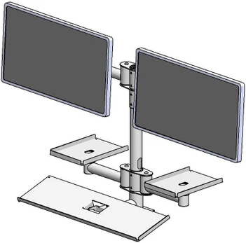 Ergonomic Solutions Wall mounted pole with dual