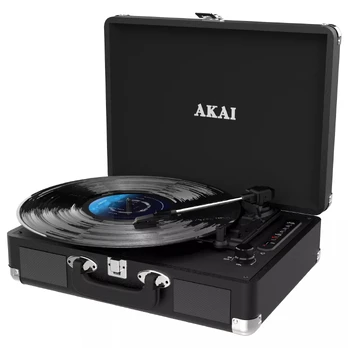 Vinilinis patefonas 3 greičių su garsiakalbiais – Bluetooth, AUX IN