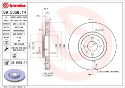 Stabdžių diskas BREMBO 09.5058.11 kaina