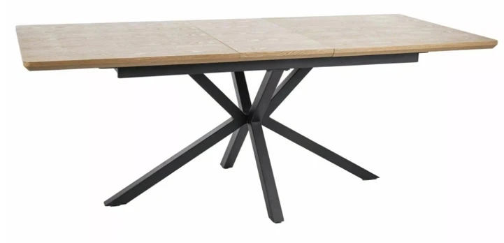 stalas LOGAN DĄB/Juodas MAT 160(200)X90