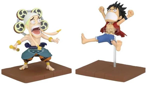 Banpresto One Piece Monkey D Luffy & Enel World Collectable figure 7cm