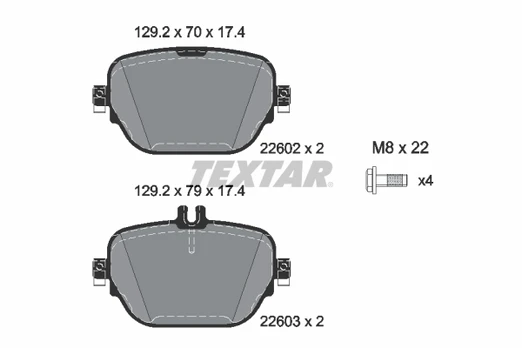 TEXTAR 2260201 Brake pad set