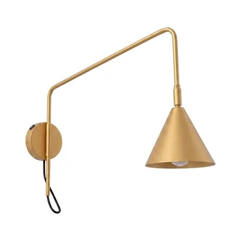 Sollux Lighting sieninis šviestuvas Nox 1, auksinis