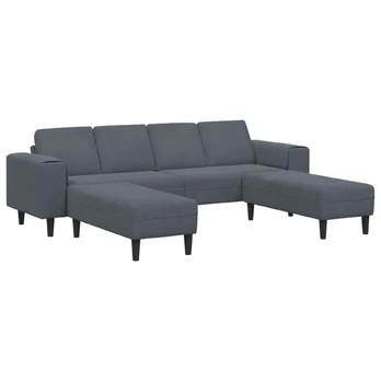 Svetainės sofa 3 pcs Tamsiai pilka