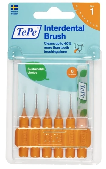TEPE tarpdančių šepetėlis G2, oranžinis, 0.45 mm, 6 vnt.