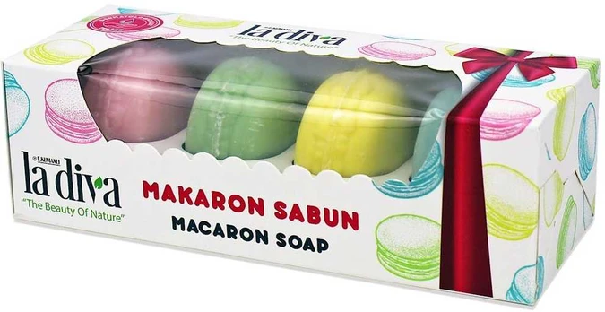 FRUIT MACAROONS dekoratyvūs vaisiniai muilai (4 x 50 g) – LA DIVA