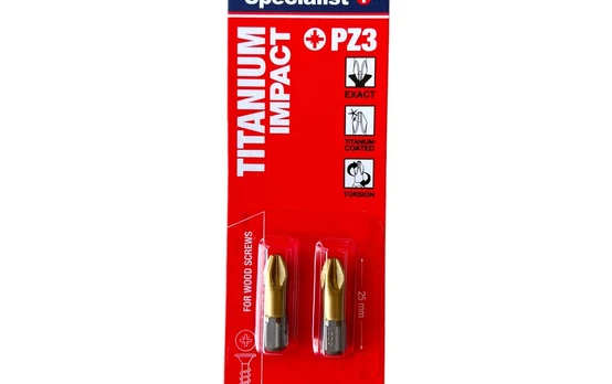 Smūginis sukimo antgalis SPECIALIST+ Titanium PZ3, 25 mm, 2 vnt.