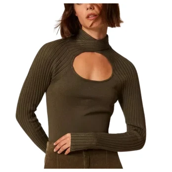 Megztinis moterims, Žalia, Pullover