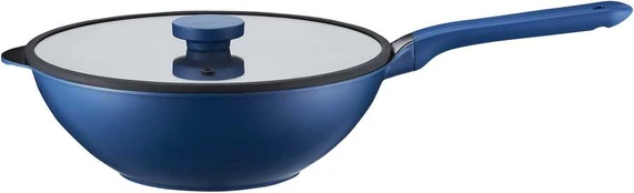 Keptuvė wok su powłoką Qualum Ceramic Cobalt 30 cm AMBITION