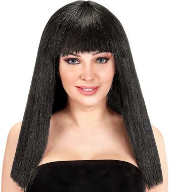BLACK FANNY WIG in polybag