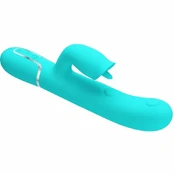 PRETTY LOVE - RABBIT VIBRATOR WITH LICKING AQUA GREEN kaina