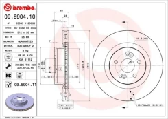 Stabdžių diskas BREMBO 09.8904.11 kaina